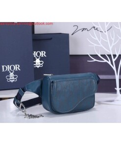 Replica Dior 1ADPO223 Saddle Belt Bag Leather Blue