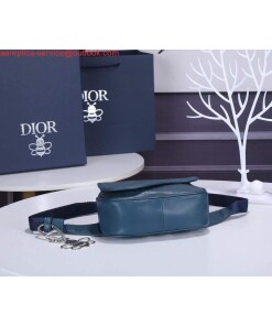 Replica Dior 1ADPO223 Saddle Belt Bag Leather Blue 2