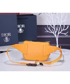Replica Dior 1ADPO223 Saddle Belt Bag Dior Oblique Galaxy Leather Yellow