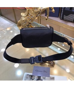 Replica Dior 1ADPO223 Saddle Belt Bag Dior Oblique Galaxy Leather Black