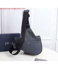 Replica Dior 1ADPO093 Saddle Men Bag Grained Calfskin Gray
