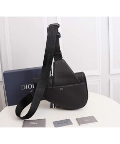 Replica Dior 1ADPO093 Saddle Men Bag Grained Calfskin Black