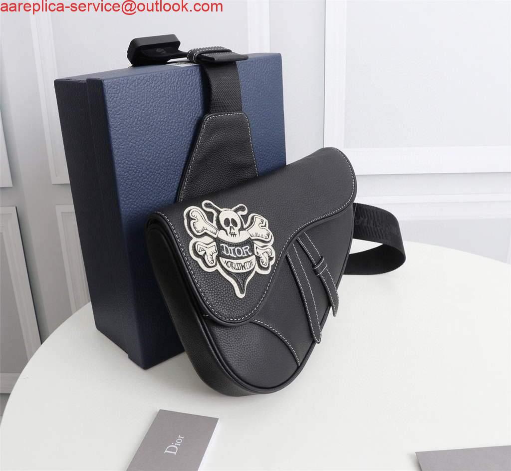Replica Dior 1ADPO093 Saddle Men Bag Grained Calfskin Black Replica Dior 1ADPO093 Saddle Men Bag Grained Calfskin Black