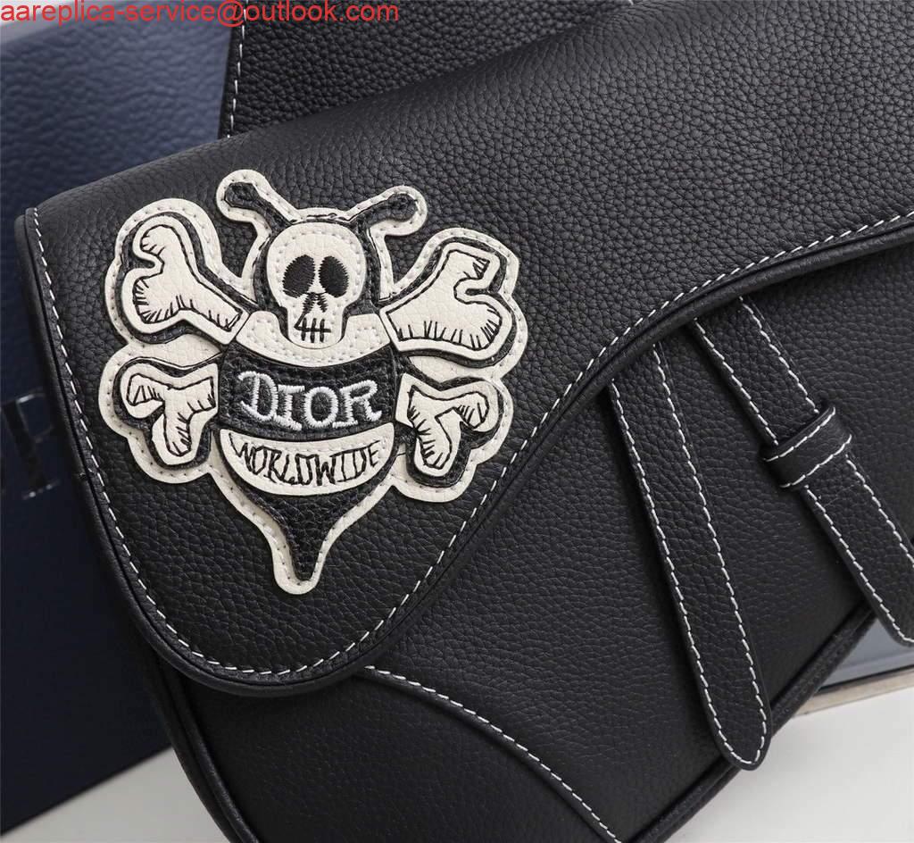 Replica Dior 1ADPO093 Saddle Men Bag Grained Calfskin Black 5 Replica Dior 1ADPO093 Saddle Men Bag Grained Calfskin Black 5