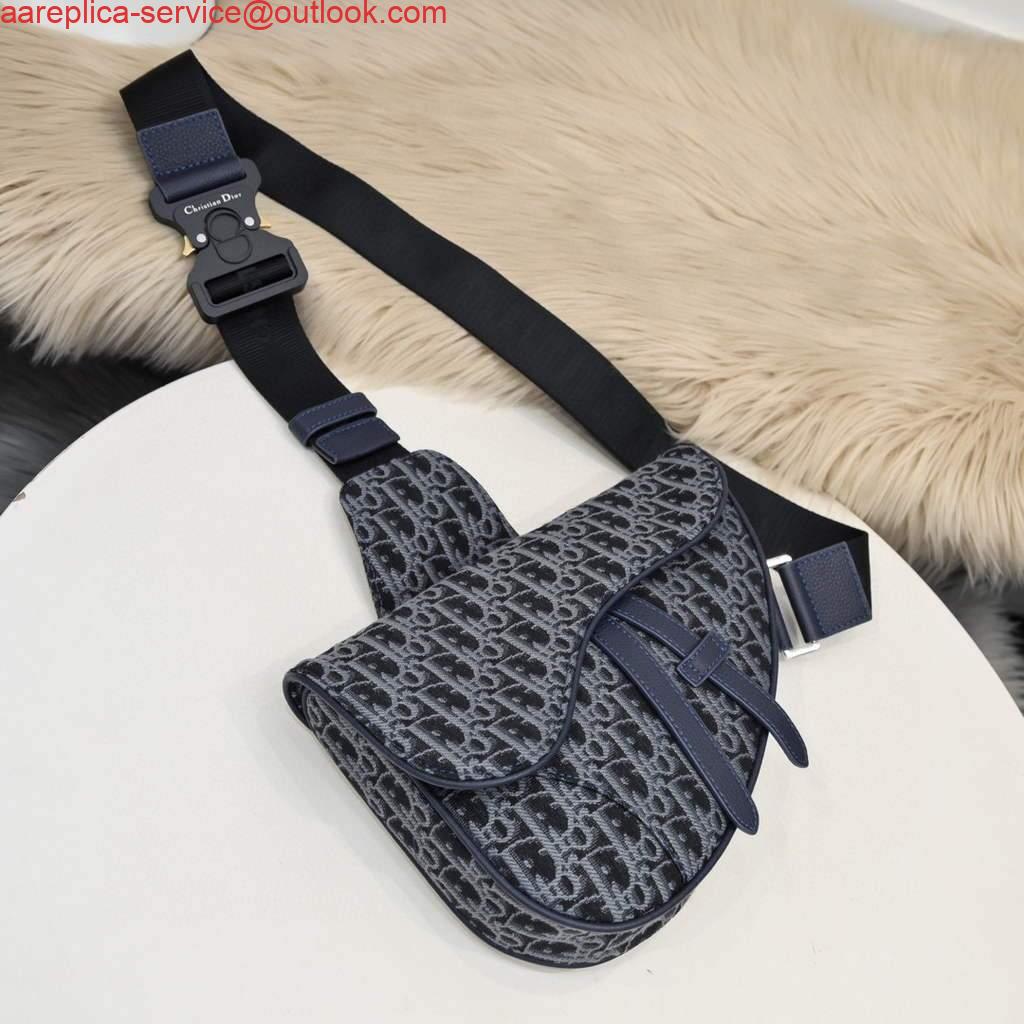 Replica Dior 1ADPO093 Saddle Men Bag Dior Oblique Jacquard Blue Replica Dior 1ADPO093 Saddle Men Bag Dior Oblique Jacquard Blue