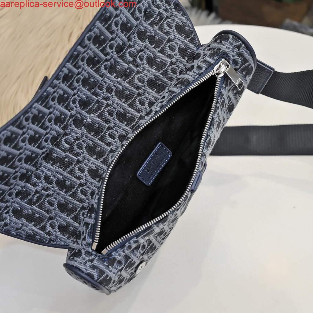 Replica Dior 1ADPO093 Saddle Men Bag Dior Oblique Jacquard Blue 8 Replica Dior 1ADPO093 Saddle Men Bag Dior Oblique Jacquard Blue 8