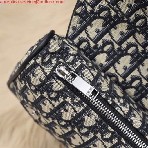 Replica Dior 1ADPO093 Saddle Men Bag Dior Oblique Jacquard Black With Beige 4