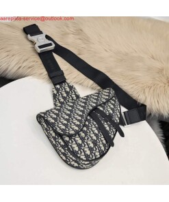 Replica Dior 1ADPO093 Saddle Men Bag Dior Oblique Jacquard Beige and Black