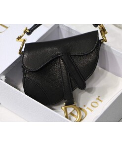 Replica Dior M6008 Bag Saddle Super Mini Bag Cowhide Leather Black