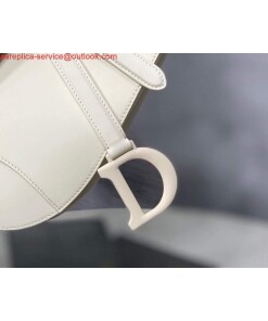 Replica Dior M0446 Dior Saddle Bag M0447 White Ultramatte Calfskin 2