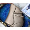 Replica Dior M0446 Dior Saddle Bag M0447 Silvry Grey Grained Calfskin