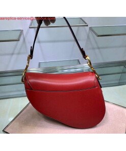 Replica Dior M0446 Dior Saddle Bag M0447 Red Goatskin Gold Hardware