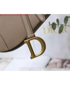 Replica Dior M0446 Dior Saddle Bag Grey Grained Calfskin 2
