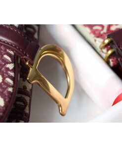 Replica Dior M0446 Dior Saddle Bag Burgundy Dior Oblique Jacquard