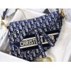 Replica Dior M0446 Dior Saddle Bag Blue Dior Oblique Jacquard