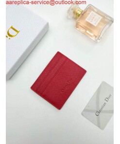 Replica Dior S2098 Wallet 30 Montaigne card holder M928 Red Grained Calfskin 2