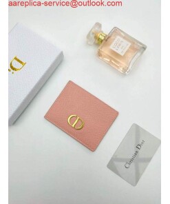 Replica Dior S2098 Wallet 30 Montaigne card holder M928 Pink Grained Calfskin