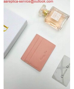 Replica Dior S2098 Wallet 30 Montaigne card holder M928 Pink Grained Calfskin 2