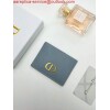 Replica Dior S2098 Wallet 30 Montaigne card holder M928 Light Blue Grained Calfskin