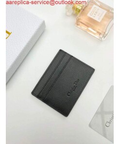 Replica Dior S2098 Wallet 30 Montaigne card holder M928 Black Grained Calfskin 2