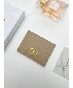 Replica Dior S2098 Wallet 30 Montaigne card holder M928 Apricot Grained Calfskin