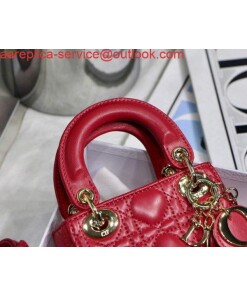 Replica Dior S0856 MICRO LADY Dior Bag Red Cannage Lambskin 2