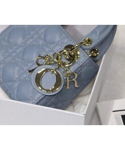 Replica Dior S0856 MICRO LADY Dior Bag Cloud Blue Cannage Lambskin