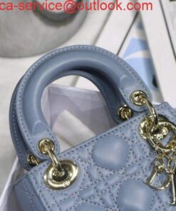 Replica Dior S0856 MICRO LADY Dior Bag Cloud Blue Cannage Lambskin 2