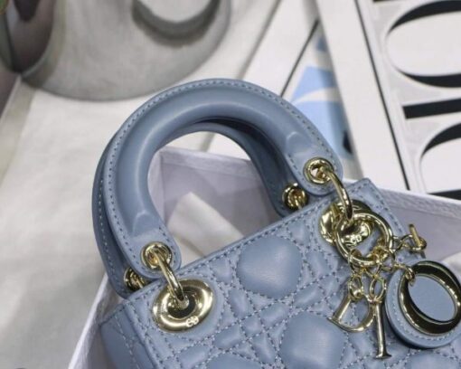 Replica Dior S0856 MICRO LADY Dior Bag Cloud Blue Cannage Lambskin 2