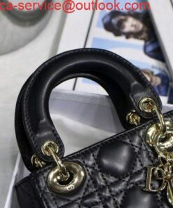 Replica Dior S0856 MICRO LADY Dior Bag Black Cannage Lambskin 2