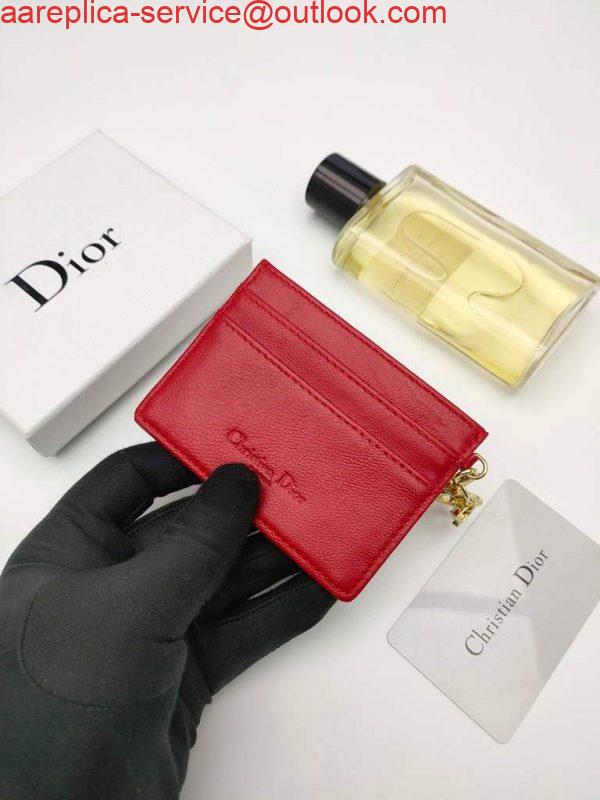 Replica Dior S0126 Dioramour Lady Dior card holder Red Patent Cannage Calfskin 3 Replica Dior S0126 Dioramour Lady Dior card holder Red Patent Cannage Calfskin 3