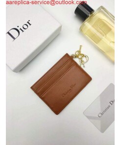 Replica Dior S0126 Dioramour Lady Dior card holder Brown Patent Cannage Calfskin 2