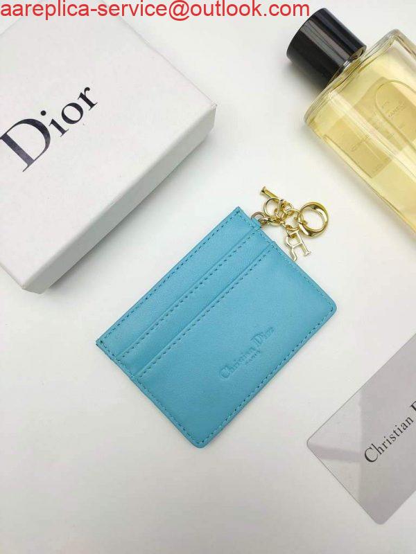 Replica Dior S0126 Dioramour Lady Dior card holder Blue Patent Cannage Calfskin 2 Replica Dior S0126 Dioramour Lady Dior card holder Blue Patent Cannage Calfskin 2