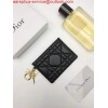 Replica Dior S0126 Dioramour Lady Dior card holder Black Patent Cannage Calfskin