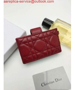 Replica Dior S0074 Wallet Lady dior 5-Gusset card holder Red 2