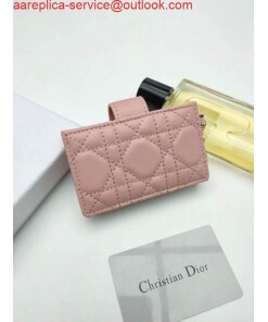 Replica Dior S0074 Wallet Lady dior 5-Gusset card holder Pink 2
