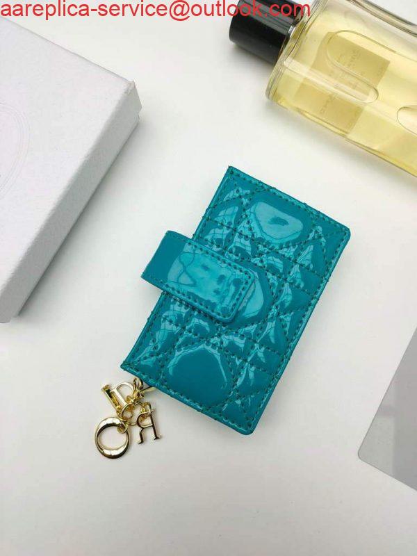 Replica Dior S0074 Wallet Lady dior 5-Gusset card holder Dark Blue Patent Cannage Calfskin Replica Dior S0074 Wallet Lady dior 5-Gusset card holder Dark Blue Patent Cannage Calfskin