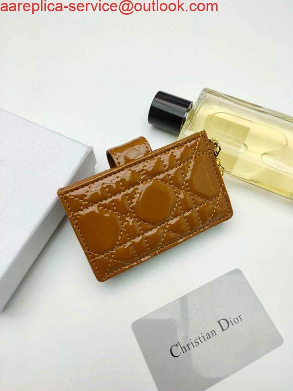 Replica Dior S0074 Wallet Lady dior 5-Gusset card holder Brown Patent Cannage Calfskin 2 Replica Dior S0074 Wallet Lady dior 5-Gusset card holder Brown Patent Cannage Calfskin 2