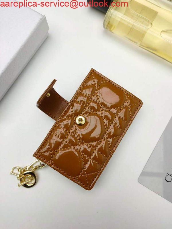 Replica Dior S0074 Wallet Lady dior 5-Gusset card holder Brown Patent Cannage Calfskin 4 Replica Dior S0074 Wallet Lady dior 5-Gusset card holder Brown Patent Cannage Calfskin 4