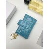 Replica Dior S0074 Wallet Lady dior 5-Gusset card holder Blue Patent Cannage Calfskin