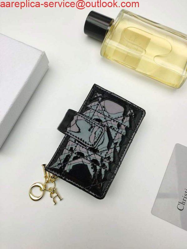 Replica Dior S0074 Wallet Lady dior 5-Gusset card holder Black Patent Cannage Calfskin Replica Dior S0074 Wallet Lady dior 5-Gusset card holder Black Patent Cannage Calfskin
