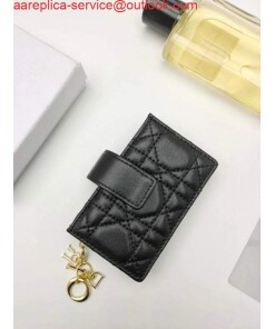 Replica Dior S0074 Wallet Lady dior 5-Gusset card holder Black Replica Dior S0074 Wallet Lady dior 5-Gusset card holder Black