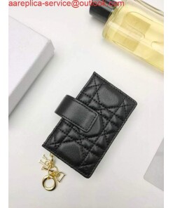 Replica Dior S0074 Wallet Lady dior 5-Gusset card holder Black