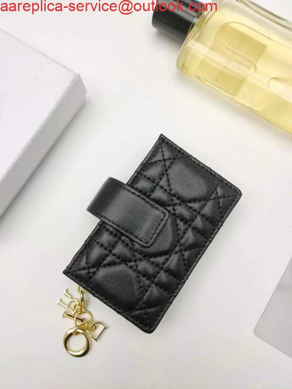 Replica Dior S0074 Wallet Lady dior 5-Gusset card holder Black Replica Dior S0074 Wallet Lady dior 5-Gusset card holder Black