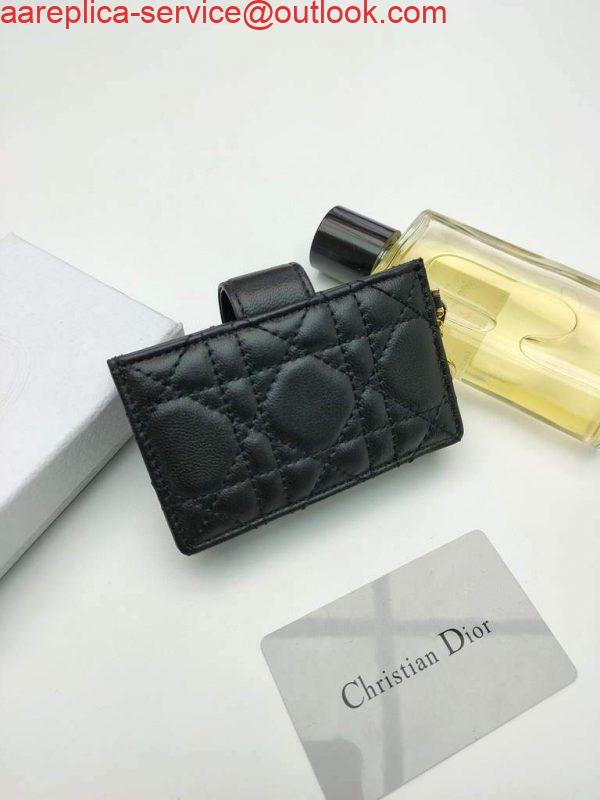 Replica Dior S0074 Wallet Lady dior 5-Gusset card holder Black 2 Replica Dior S0074 Wallet Lady dior 5-Gusset card holder Black 2