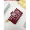 Replica Dior S0074 Wallet Lady dior 5-Gusset card holder Wind Red Patent Cannage Calfskin