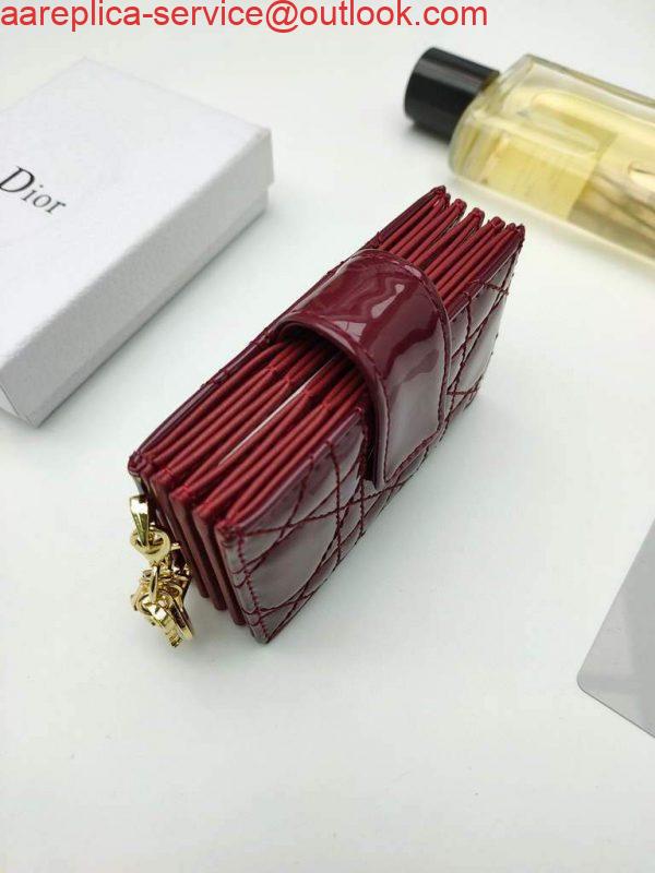 Replica Dior S0074 Wallet Lady dior 5-Gusset card holder Wind Red Patent Cannage Calfskin 3 Replica Dior S0074 Wallet Lady dior 5-Gusset card holder Wind Red Patent Cannage Calfskin 3
