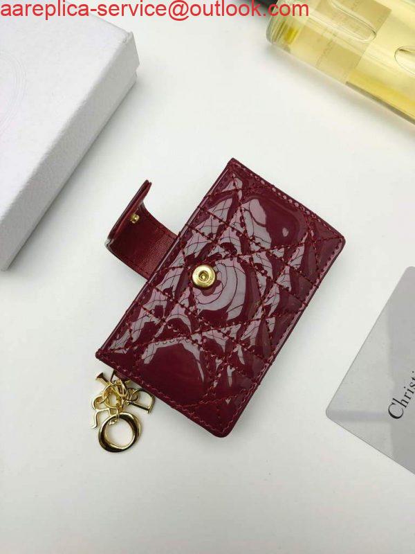 Replica Dior S0074 Wallet Lady dior 5-Gusset card holder Wind Red Patent Cannage Calfskin 4 Replica Dior S0074 Wallet Lady dior 5-Gusset card holder Wind Red Patent Cannage Calfskin 4