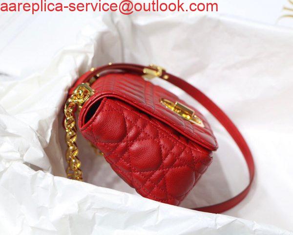 Replica Dior M9241 Dior Small Dior Caro Bag Red 4 Replica Dior M9241 Dior Small Dior Caro Bag Red 4