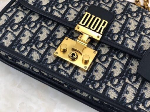Replica Dior M5818 Dioraddict Bag Burgundy Dior Oblique Jacquard Navy Blue 2